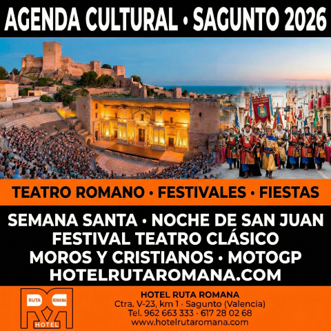 Agenda Cultural Sagunto 2026 - Teatro Romano - Hotel Ruta Romana