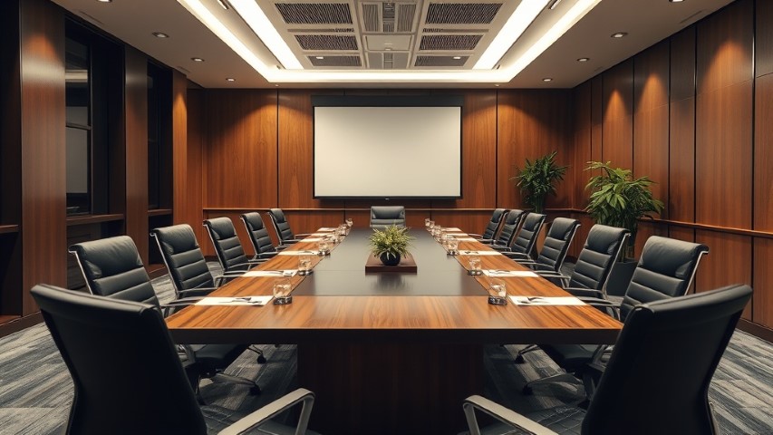 Sala de conferencias en formato reunión del Hotel Ruta Romana
