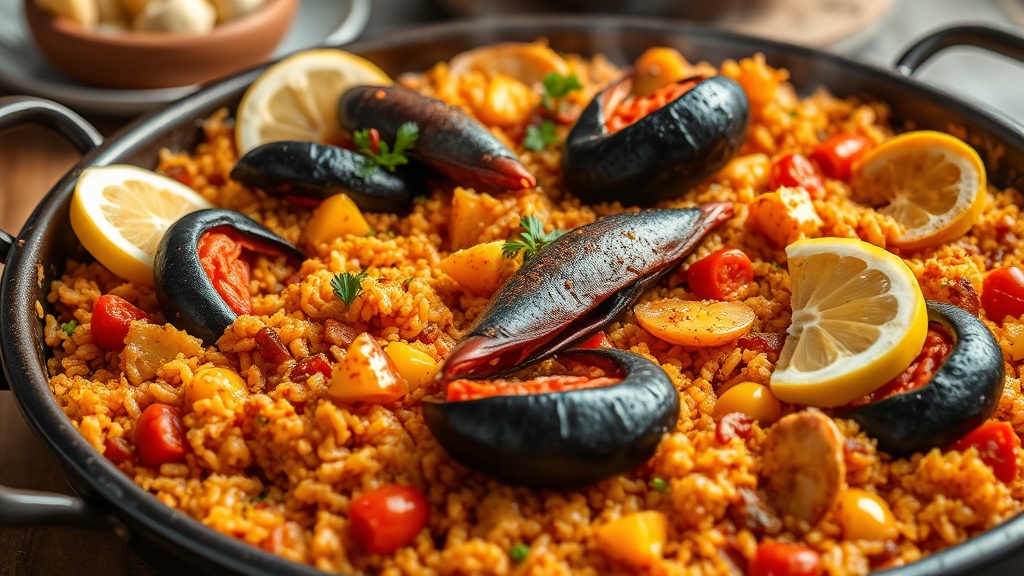 Paella valenciana del Hotel Ruta Romana en Sagunto